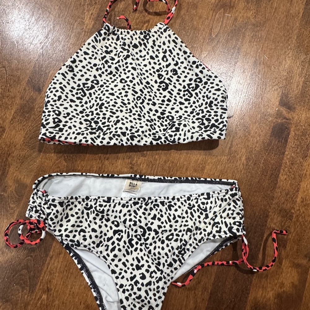 Billabong Girls Reversible Animal Print Bikini Set